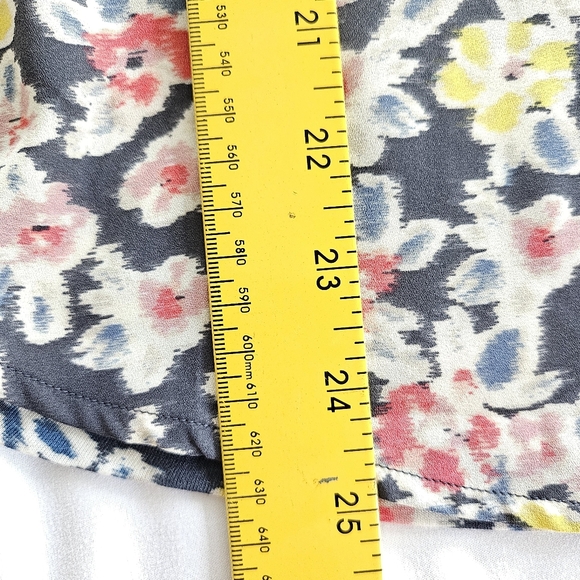 LOFT Dark Grey Floral Long Sleeve Top- Small - Picture 5 of 6